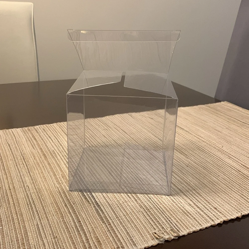 Boxes, clear, lot of 35, 5”x5”x5” NEW